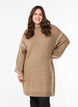 Knitted dress with contrast stitching, Brown, Model image number 0