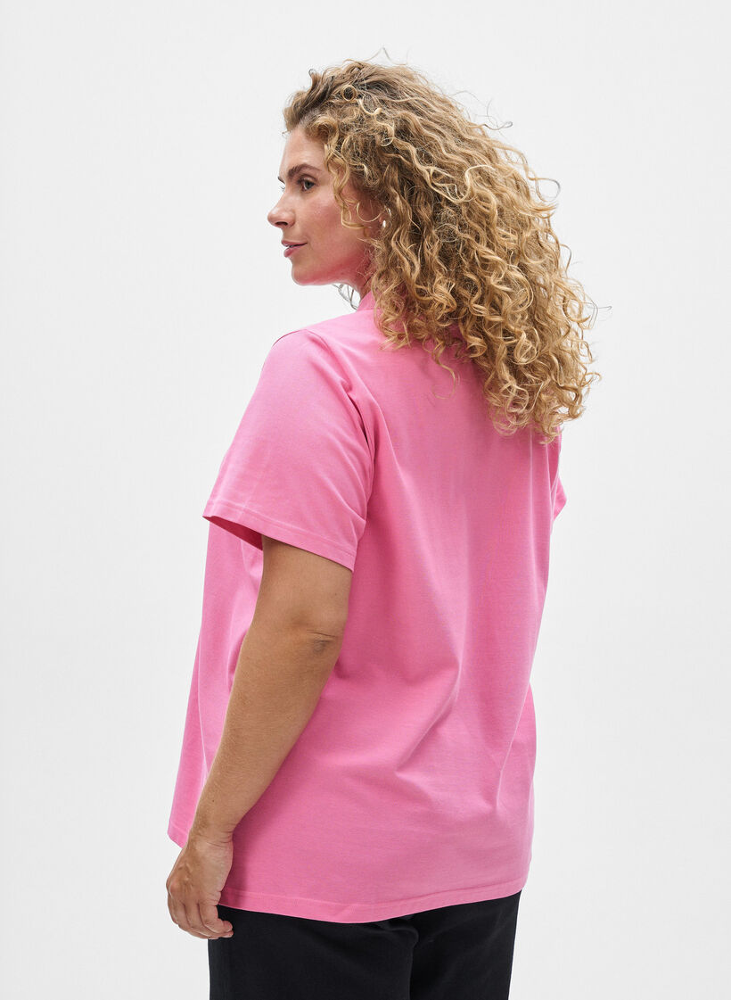 Polo shirt with short sleeves, Pink, Model image number 2