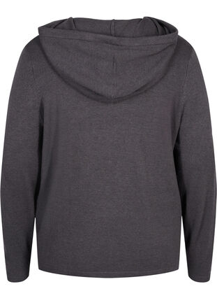 Mottled knitted sweater with hood, Dark Grey Melange, Packshot image number 1