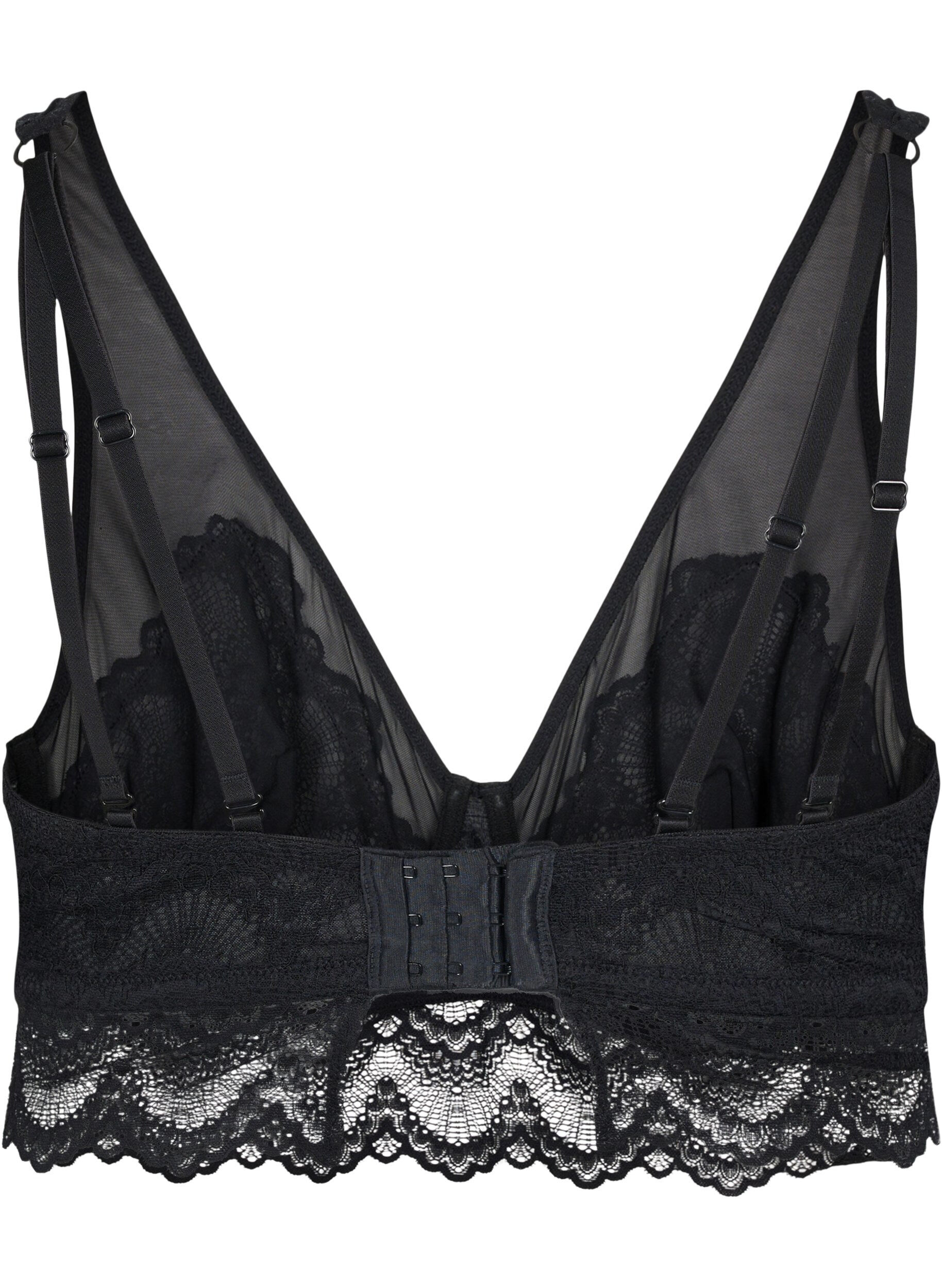 Zizzifashion Lace bra with underwire and mesh, Black, Packshot image number 1
