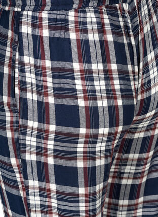 Checked cotton pyjama bottoms, Navy Comb Check, Packshot image number 3