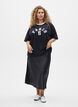 Lace T-shirt with text print, Black, Model image number 1