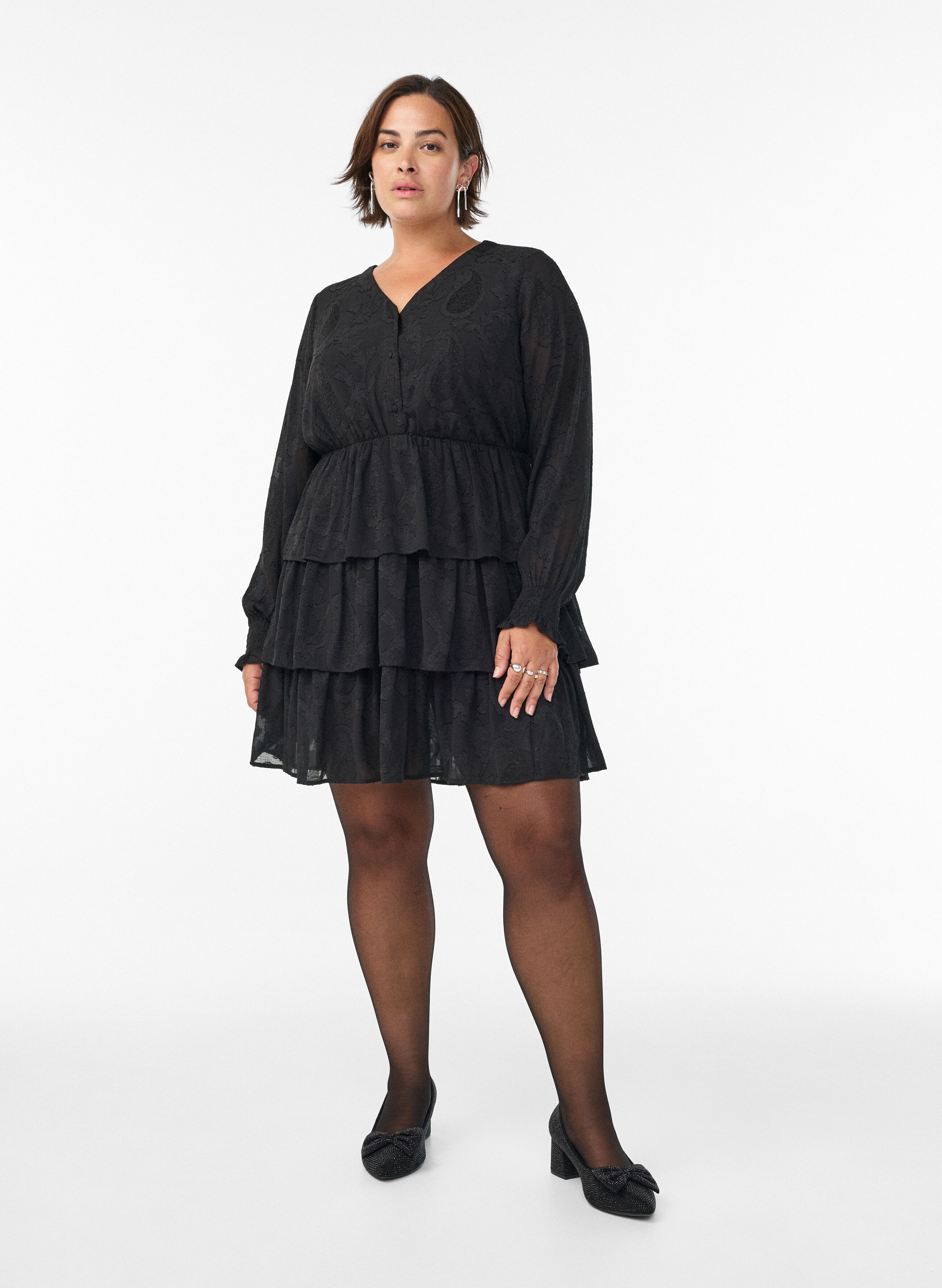 Zizzifashion Dress with ruffles, , Model