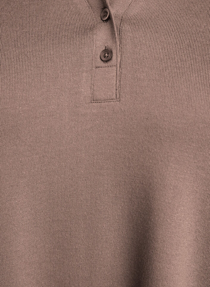 Long-sleeved jersey blouse with collar, Brown, Packshot image number 2