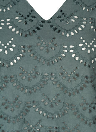 Cotton broderie anglaise top, Balsam Green, Packshot image number 2