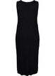 Sleeveless ribbed dress in viscose, Black, Packshot image number 1