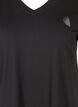 Loose training t-shirt with v-neck, Black, Packshot image number 2