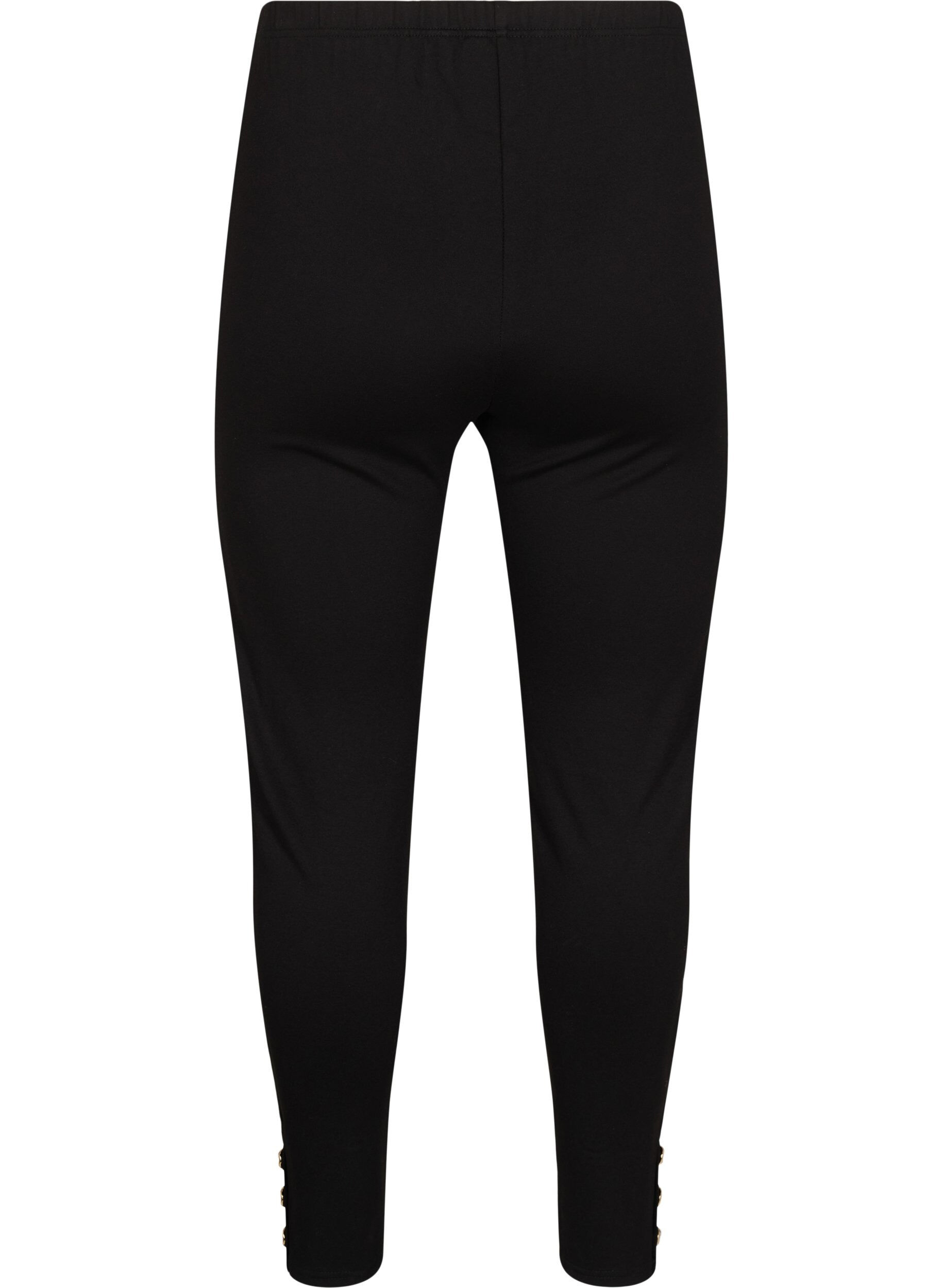Zizzifashion Viscose leggings with button details, Black, Packshot image number 1