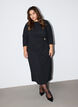 Jersey dress with draping and decorative buckle, Black, Model image number 0