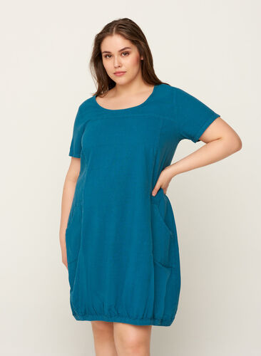 Dress with pockets, Blue Coral, Model image number 0