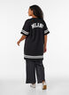 Short T-shirt dress with sporty details, Black, Model image number 2