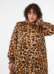 Dress with leopard print and ruffle details, Brown, Model image number 2