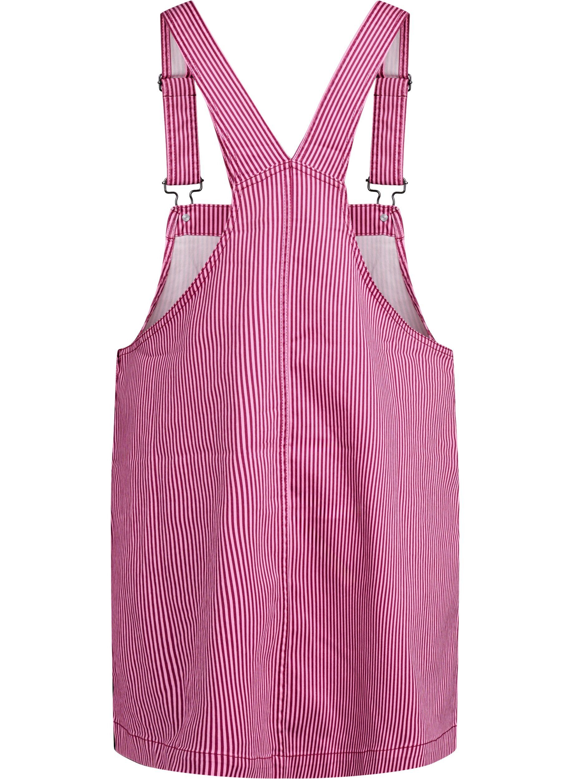 Zizzifashion Short dungaree dress with stripes, Red Stripe, Packshot image number 1