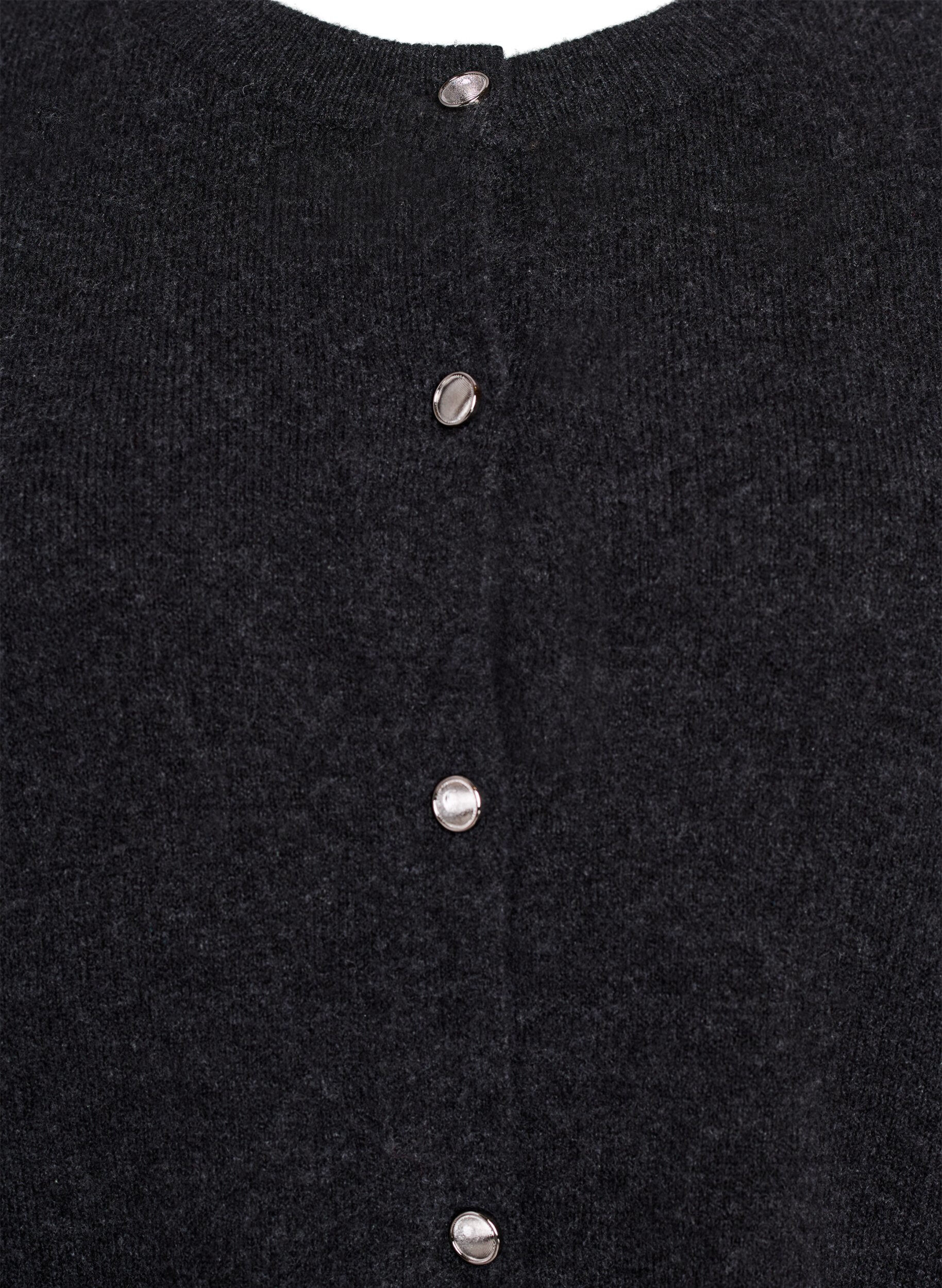 ZizzifashionKnitwear cardigan with short sleeves, Dark Grey, Packshot image number 2