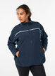 Fleece jacket with zip and reflective tape, Blue, Model image number 0