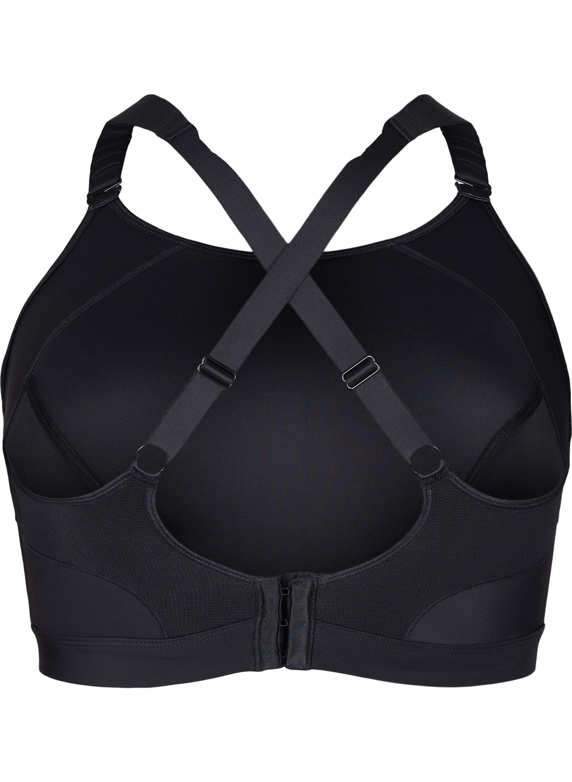 Zizzifashion CORE, SUPER HIGH, SPORTS BRA - Sports bra with adjustable shoulder straps, Black, Packshot image number 1