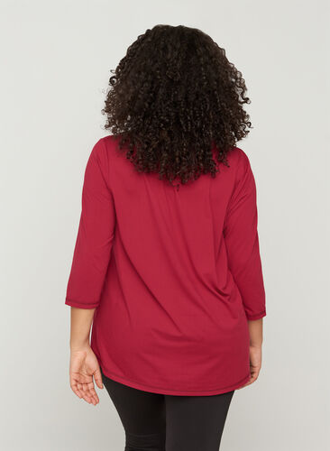 Sports top with 3/4 sleeves, Beet Red, Model image number 1