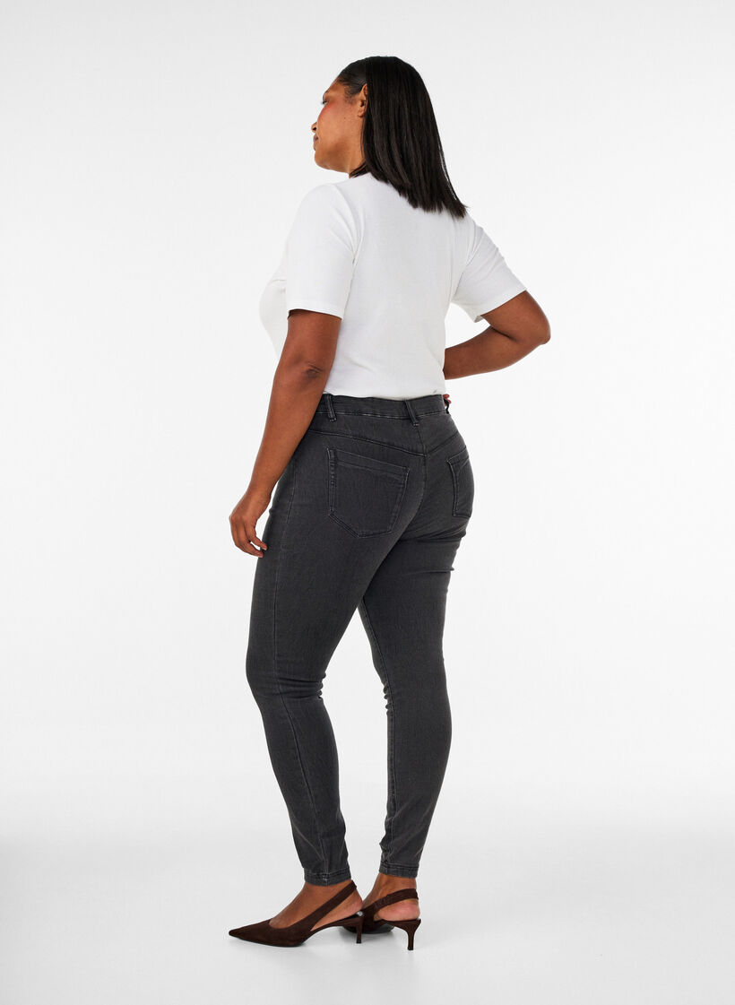 Jeggings in cotton blend, Grey Denim, Model image number 1