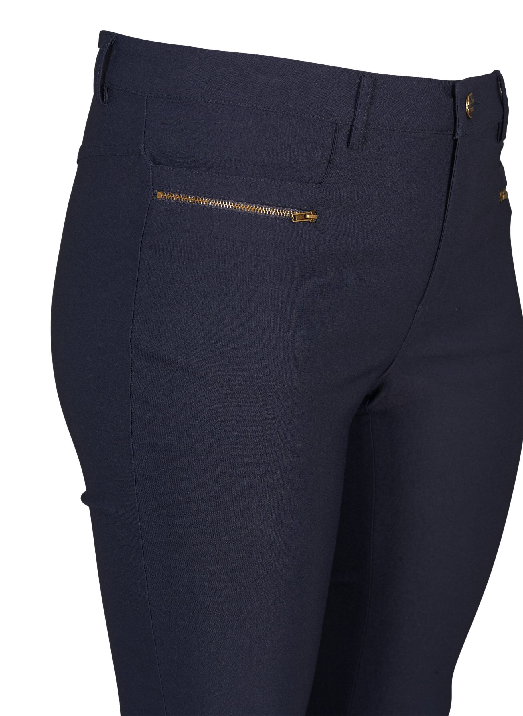 Zizzifashion Close-fitting trousers with zip details, Night Sky, Packshot image number 2
