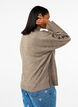 Knitted jumper with ribbed edges, Walnut Mel., Model image number 1