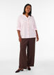 Cotton shirt blouse with a v-neck, Rose, Model image number 1