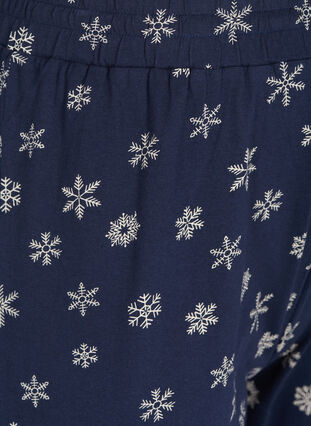 Loose pyjama trousers in organic cotton, Night Sky Snow, Packshot image number 2