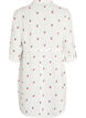 Shirt dress in cotton muslin with embroidered motifs, Vanilla, Packshot image number 1