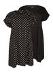 2-pack T-shirt dress with short sleeves, Black, Packshot image number 0