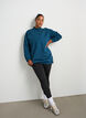 Long sweatshirt with high neck and embroidered text, Blue, Model image number 1