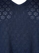 V-neck blouse with hole pattern, Navy Blazer, Packshot image number 2