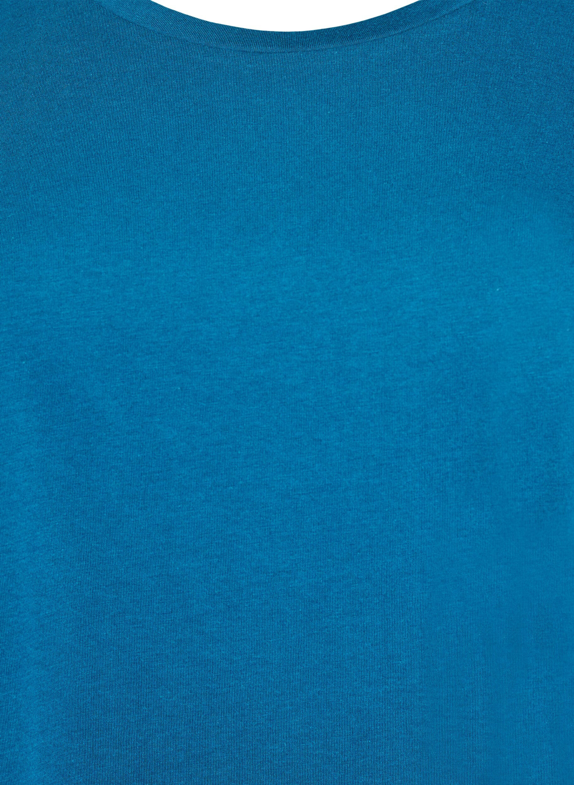 Zizzifashion Short sleeved cotton blend t-shirt, Petrol, Packshot image number 2