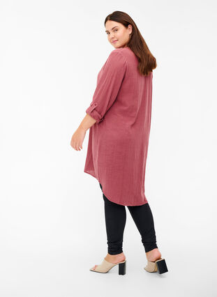 Cotton tunic with a v-neck, Wild Ginger, Model image number 1