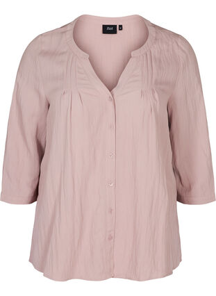 V-neck viscose blouse with buttons, Deauville Mauve , Packshot image number 0