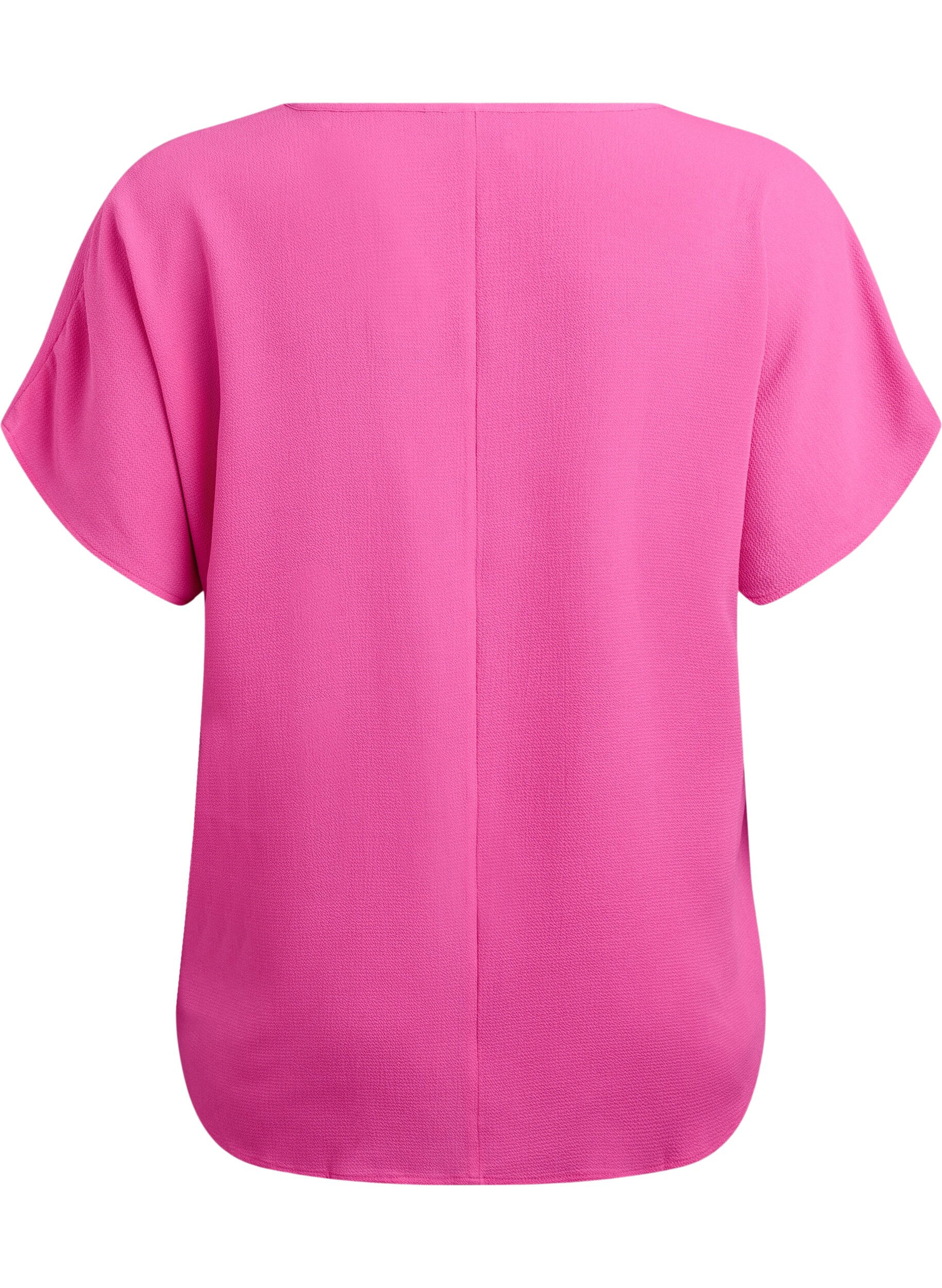 ZizzifashionBlouse with short sleeves and a round neckline, Rose, Packshot image number 1