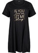 Short-sleeved nightgown in organic cotton, Black, Packshot image number 0