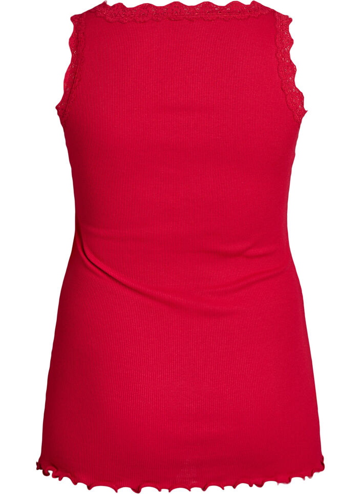 Top with lace trim, Red, Packshot image number 1