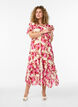 Floral chiffon dress with ruffle details and a V-neck, Pink, Model image number 0