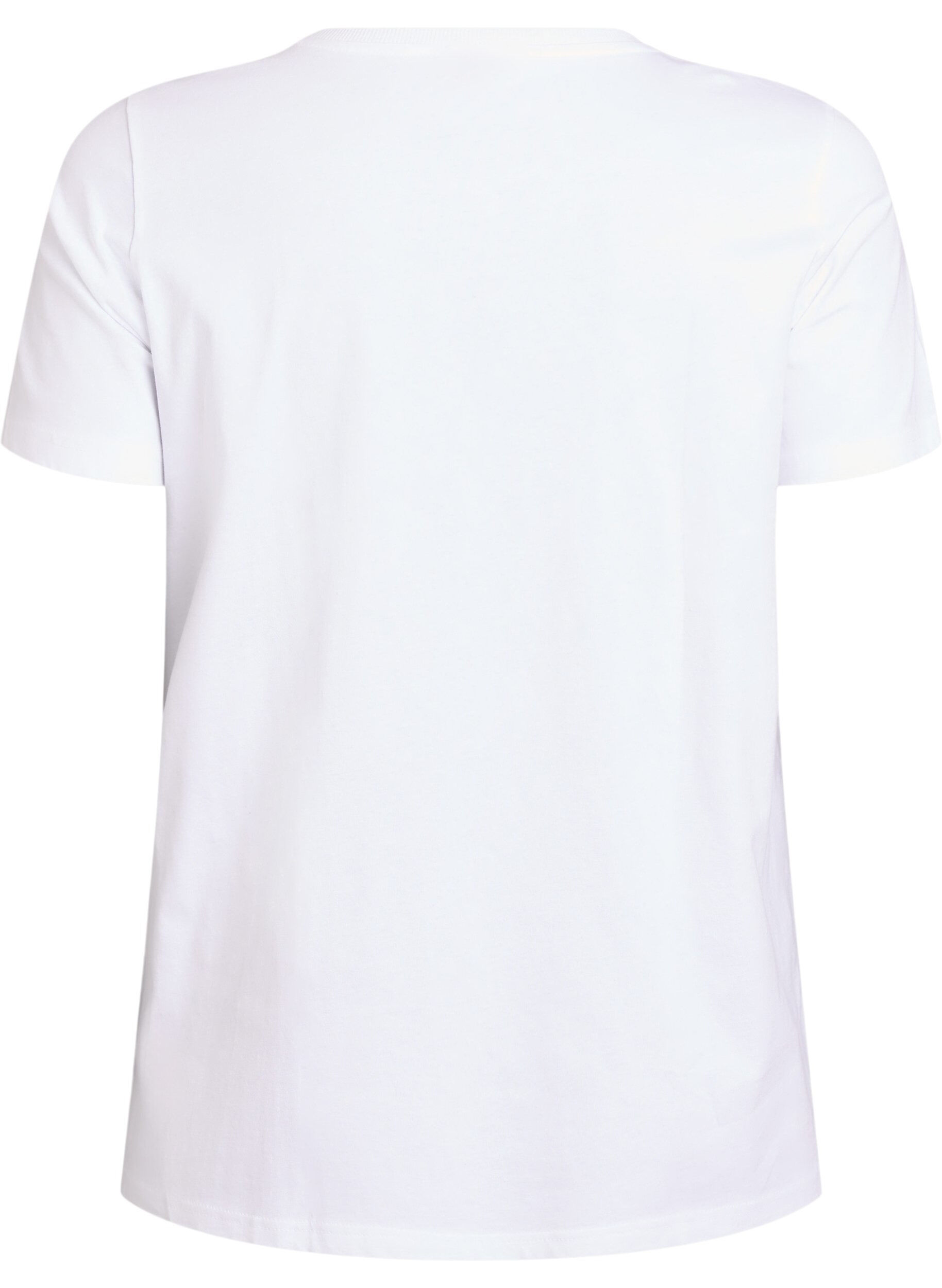 Zizzifashion Cotton t-shirt with front print, White, Packshot image number 1