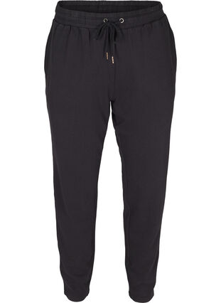 Loose  sweatpants made from 100% cotton, Black, Packshot image number 0