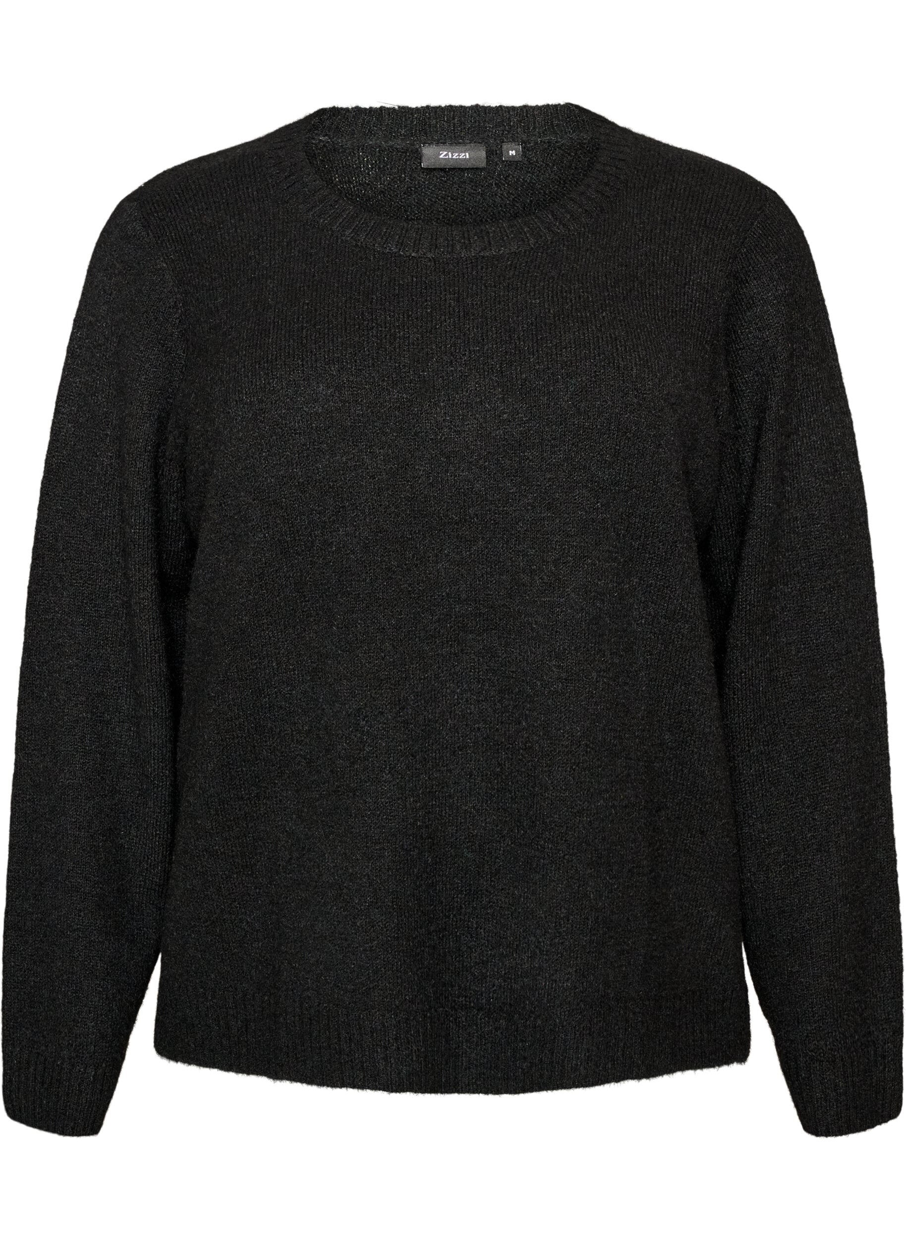 ZizzifashionLoose round neck jumper, Black, Packshot image number 0