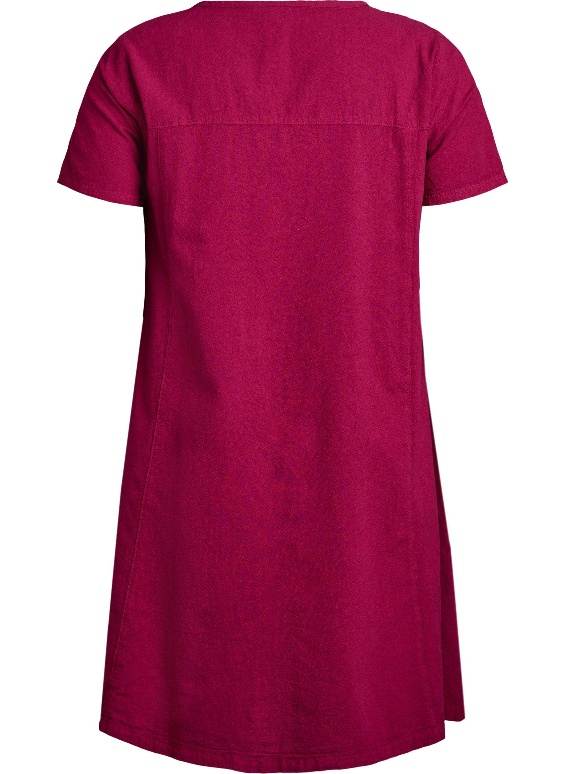 Zizzifashion Short-sleeved cotton dress, Red, Packshot image number 1