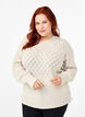 Knitted blouse with lace pattern, Pumice Stone Mel., Model image number 0
