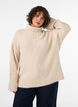 Jumper with turtleneck and cable knit, Vanilla, Model image number 0