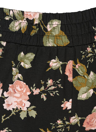 Pyjama bottoms , Black w. Flower, Packshot image number 2
