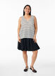 Sleeveless top with stripes and eyelet pattern, Vanilla, Model image number 1