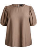 Viscose blouse with 1/2 sleeves, Brown, Packshot image number 0