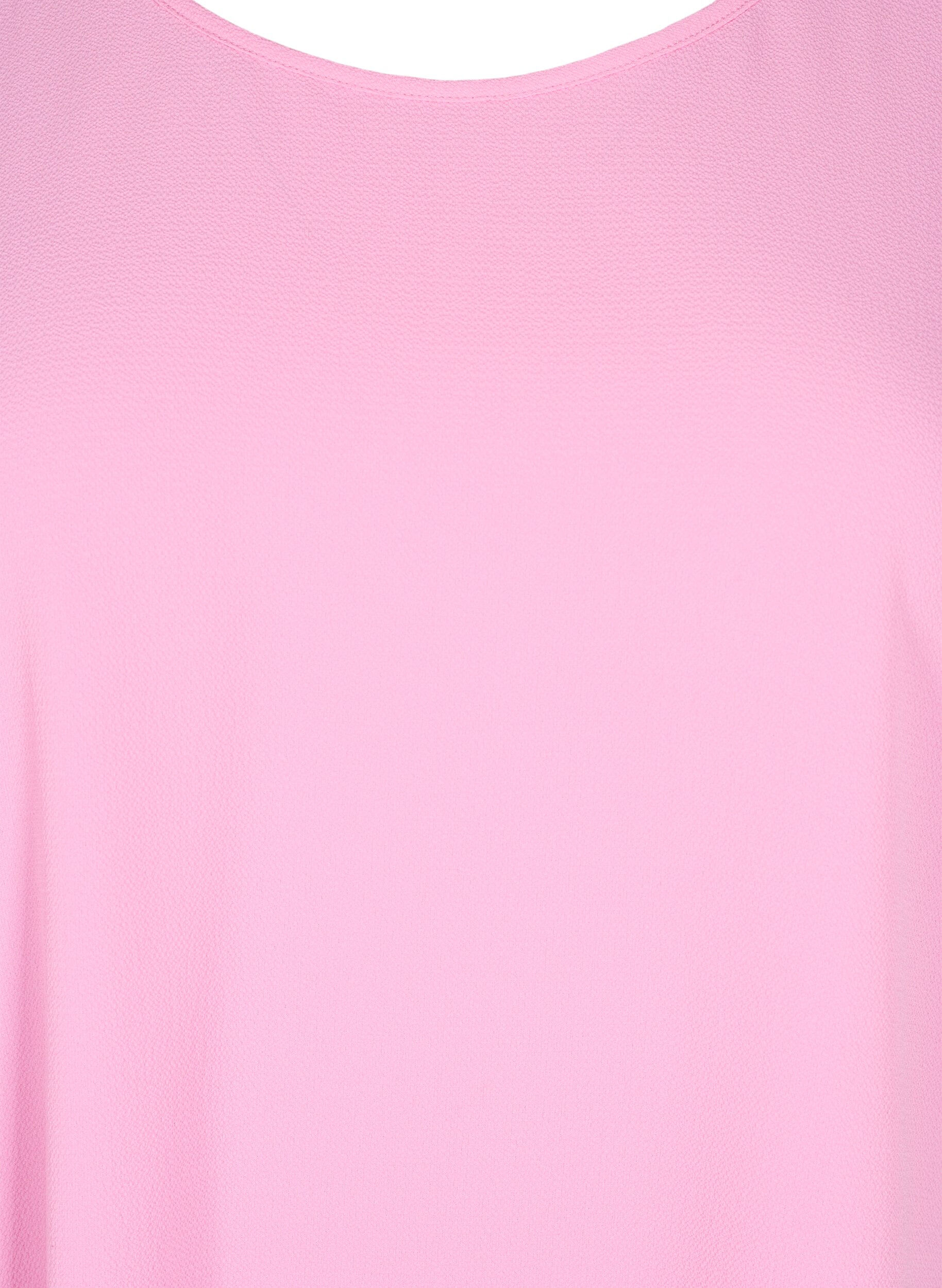 Zizzifashion Blouse with short sleeves and a round neckline, Pink, Packshot image number 2