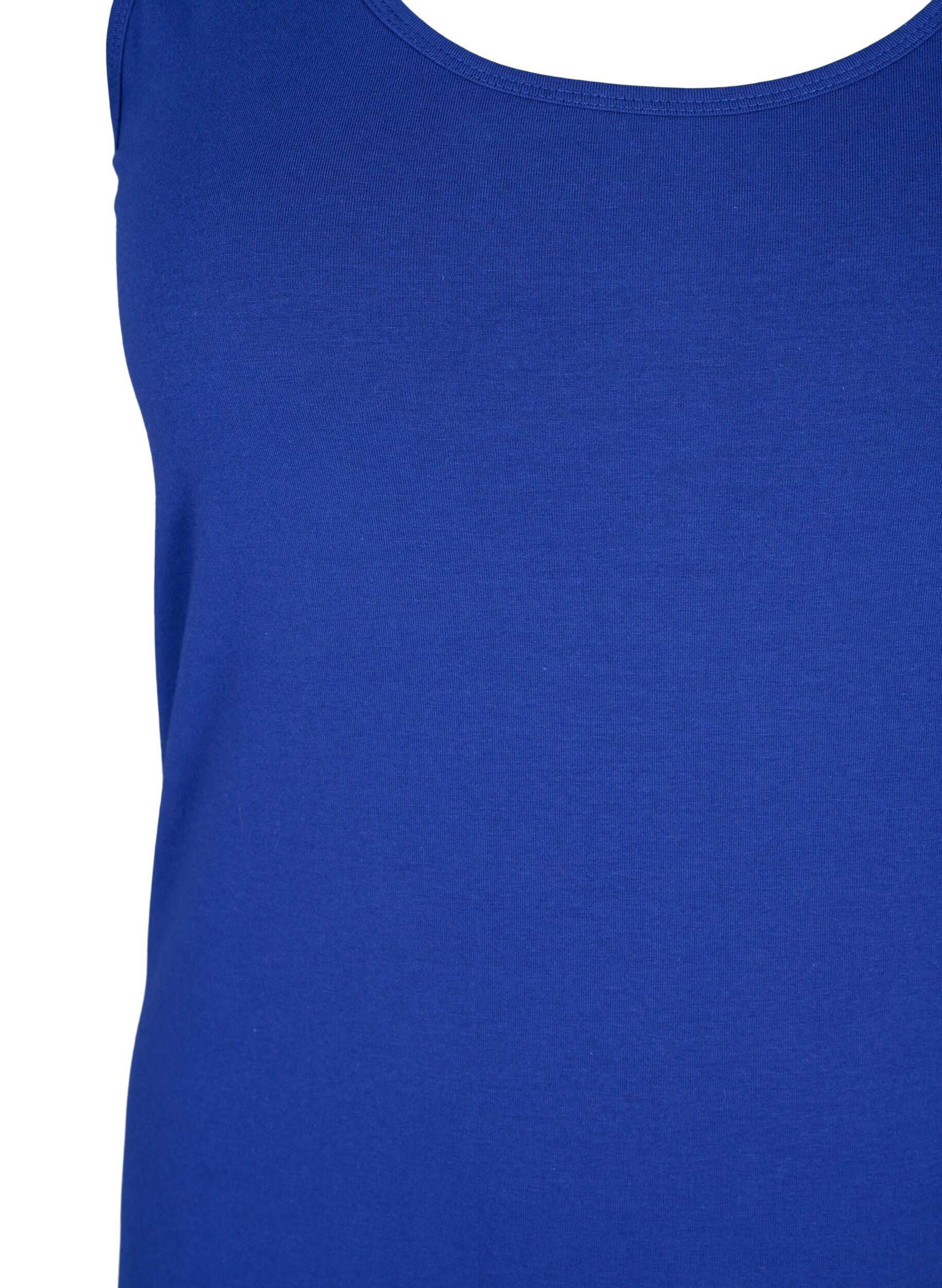 Zizzifashion Solid color basic top in cotton, Blue, Packshot image number 2