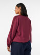 Blouse with balloon effect and chiffon details, Red, Model image number 2