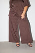Pinstripe trousers with rhinestones and wide legs, Brown, Model image number 2
